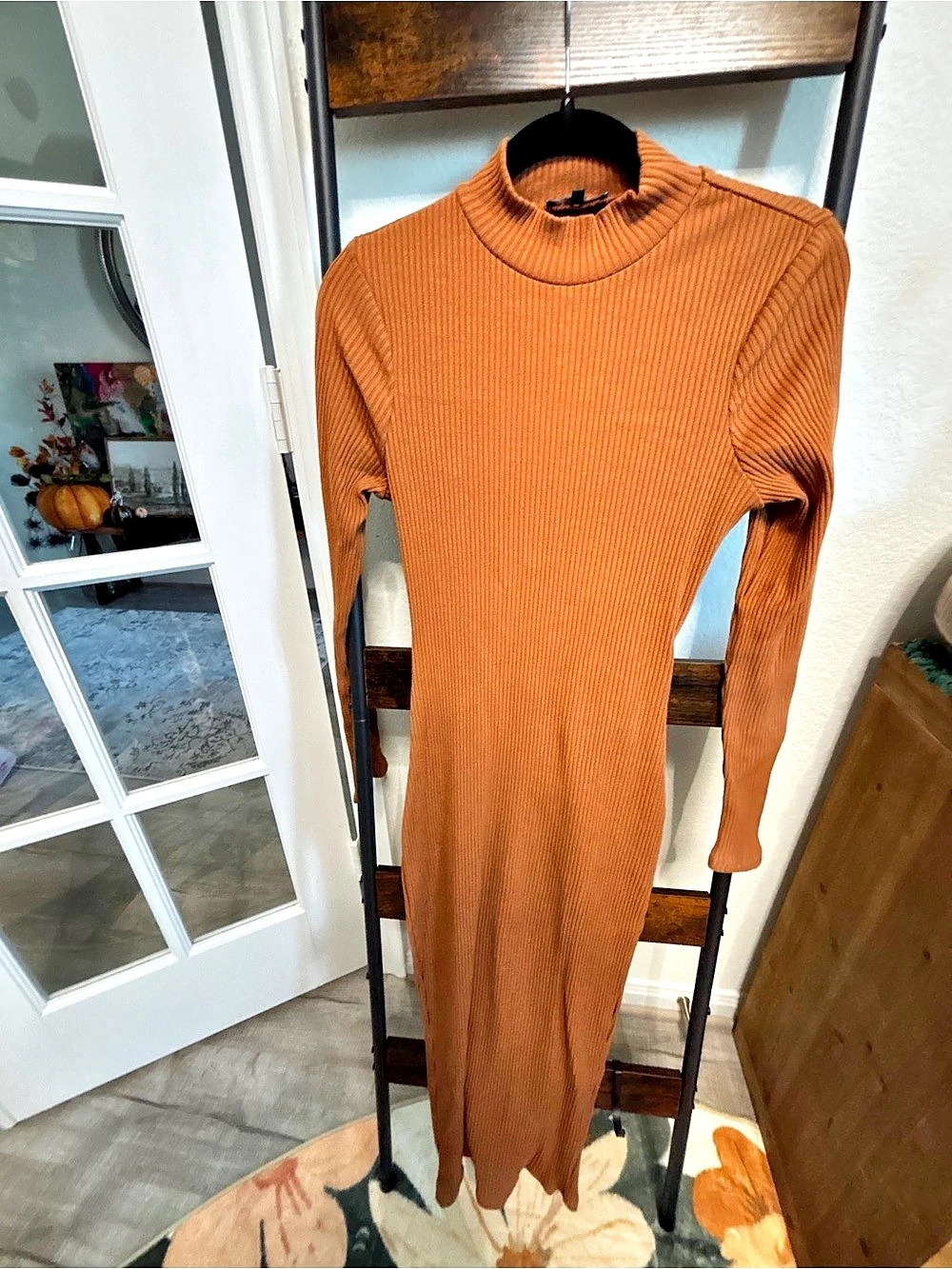 Fashion Nova Ribbed Open-Back Maxi Dress Size Medium